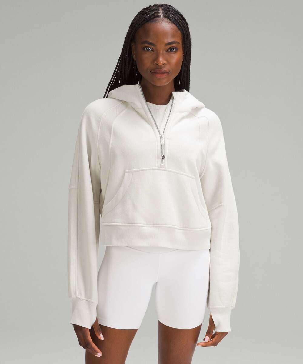 Lululemon Scuba Oversized Half-Zip Hoodie in White Opal XS/S